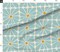 Geometric Floral Flowers Blue Yellow Square Bold Daisy Boho Mustard 70S 1970S Custom Printed Fabric by Spoonflower Various Fabrics by the Yard or Fat Quarter